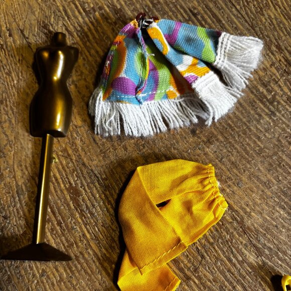 Topper Dawn doll clothes Mod Miss Fringe cape and pants - Picture 2 of 2